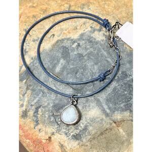 Peyote Bird Free Spirit Genuine Onyx Sterling Leather Rope Pendant Choker NWT